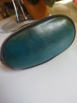 Bolso gato cuero vintage azul