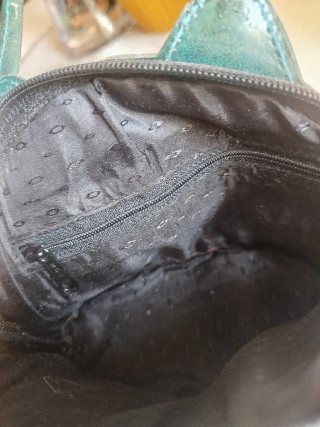 Bolso gato cuero vintage azul