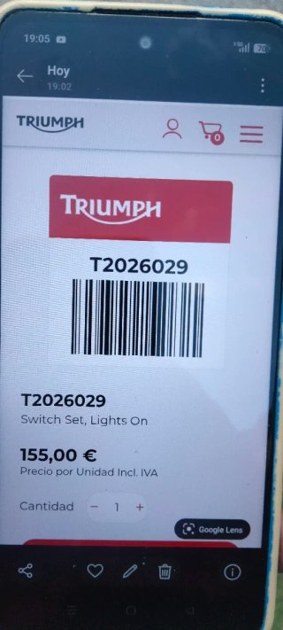 Mando manillar Triumph Bonneville T100