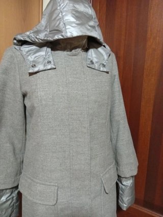 Cappottino screziato interno piumino d oca beige M