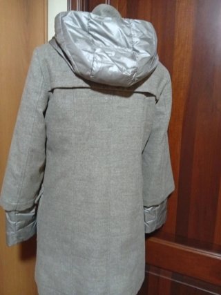 Cappottino screziato interno piumino d oca beige M