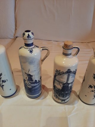 8 licoreras cerámica Delft antiguas firmadas