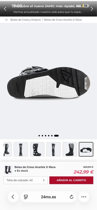 Botas Acerbis X-Race Talla 44.