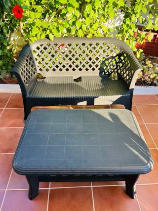 Conjunto Terraza Exterior Plástico verde