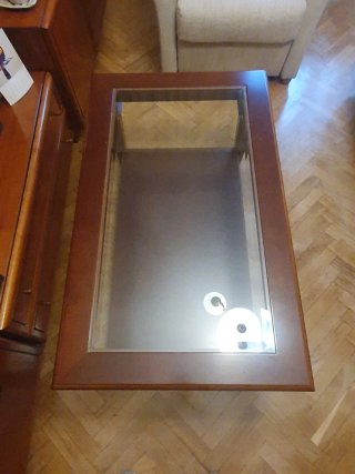 Mesa de centro madera y cristal