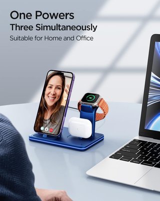 CARGADOR INALÁMBRICO 3 EN 1 IPHONE WATCH AIRPODS