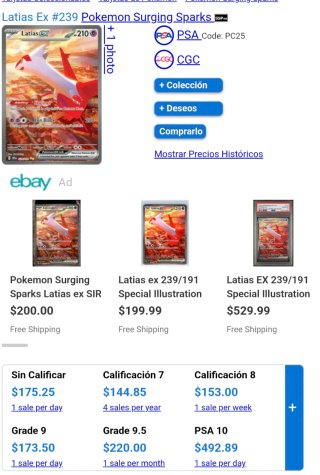 Latias EX 239/191 Carta Pokémon