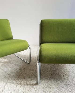Butaca Cantilever Space Age Verde | Vintage 70s