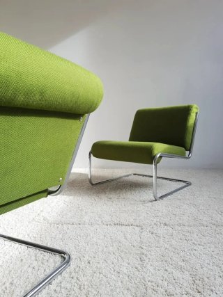 Butaca Cantilever Space Age Verde | Vintage 70s