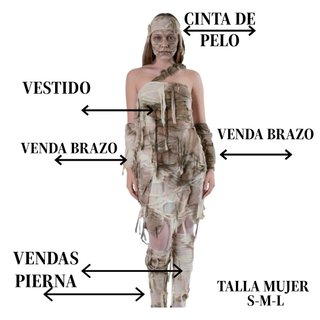 Disfraz Momia Zombie Mujer Talla M