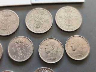 Lote 25 monedas Suiza y Bélgica.