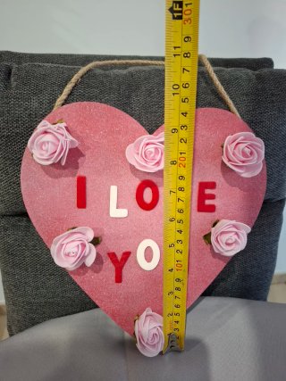 Cartel Corazón I LOVE YOU Hecho a Mano