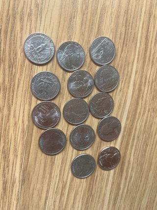 Monedas Quarter Dólar (13 piezas)