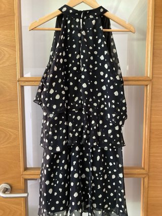Vestido Zara Negro Lunares Talla M