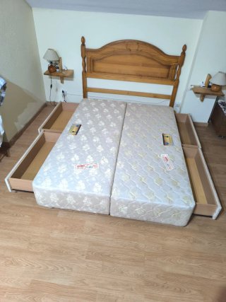 Canapé madera 4 cajones 135x180cm