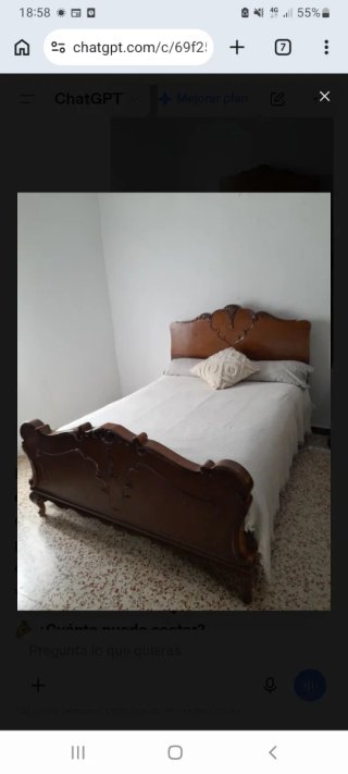 Cama Antigua Madera Maciza