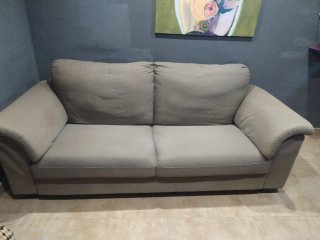 Sofá y mecedora tela y madera