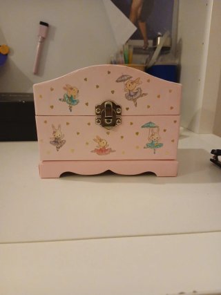 Joyero infantil rosa bailarina y conejitos