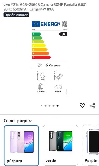 vivo Y21d 6GB/256GB Púrpura