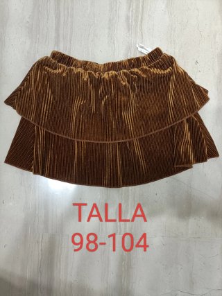Falda niña marrón dorada plisada