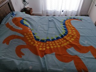 Cortinas Infantiles Dragón Azul y Naranja