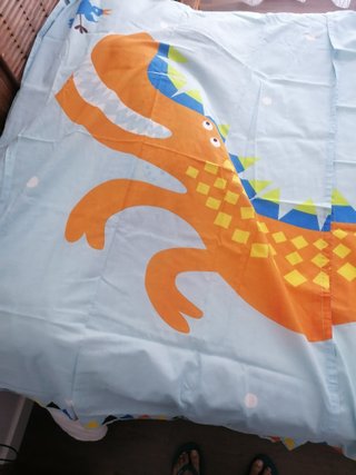 Cortinas Infantiles Dragón Azul y Naranja