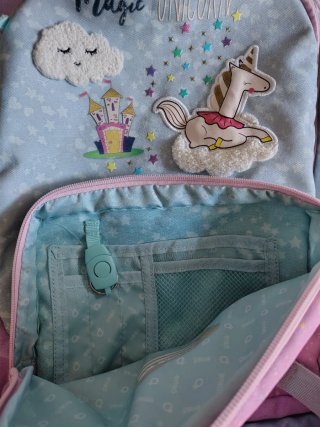 Mochila escolar unicornio y castillo