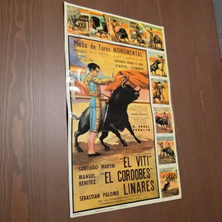 Antiguo Cartel Toros Monumental 15 Agosto