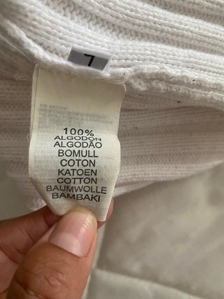 Jersey Massimo Dutti blanco canalé