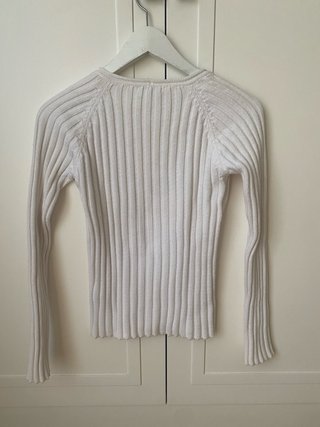 Jersey Massimo Dutti blanco canalé