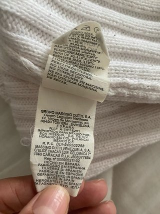 Jersey Massimo Dutti blanco canalé