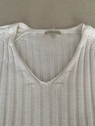 Jersey Massimo Dutti blanco canalé