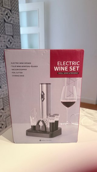 Set Eléctrico Sacacorchos Vino