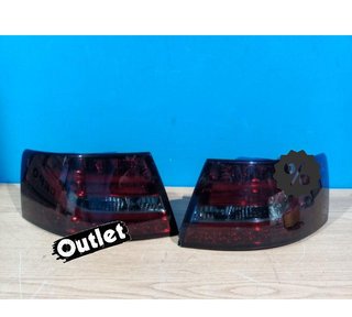 NM PILOTOS LED BAR ROJO AUDI A6 C6 SEDAN 04-08 AHUMADO 6 PIN