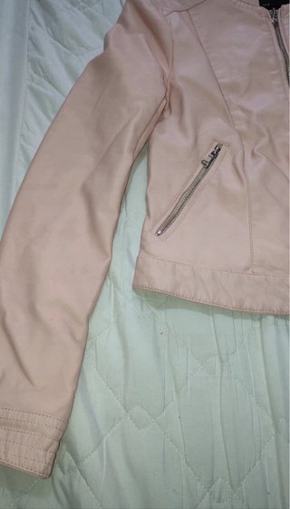 Cazadora Lefties rosa palo talla S | Efecto cuero