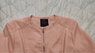 Cazadora Lefties rosa palo talla S | Efecto cuero