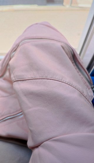 Cazadora Lefties rosa palo talla S | Efecto cuero