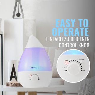 HUMIDIFICADOR 2.4L ULTRASÓNICO INNOBETA WATERDROP