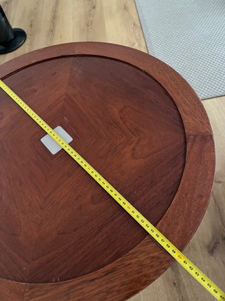 Mesa auxiliar redonda madera y metal