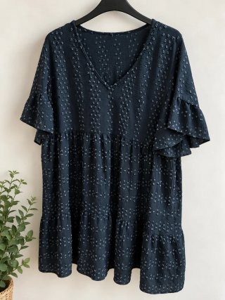 Vestido azul con estampado