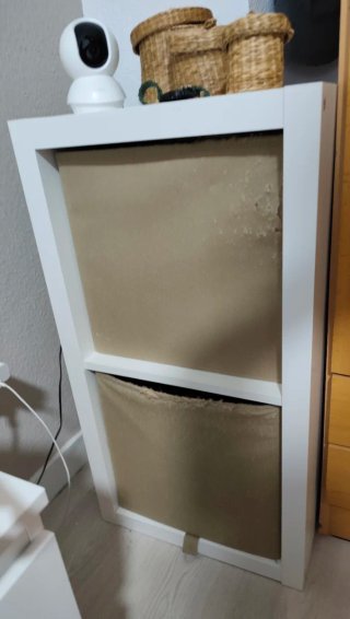 Mueble Kallax Ikea Blanco y Beige
