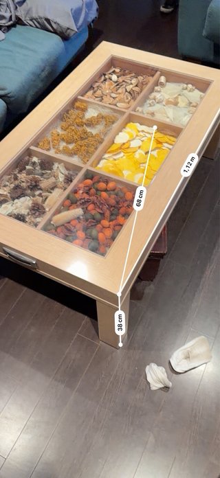 Mesa de centro de madera y cristal
