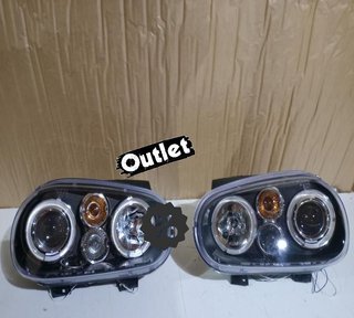 NM FAROS VOLKSWAGEN VW GOLF 4 OJOS ANGEL LED LOOK R32 FONDO