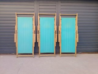 3 HAMACAS ANTIGUAS PLEGABLES VINTAGE AZULES