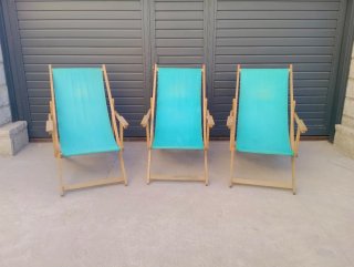 3 HAMACAS ANTIGUAS PLEGABLES VINTAGE AZULES