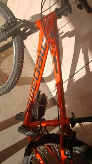 Bicicleta de montaña naranja