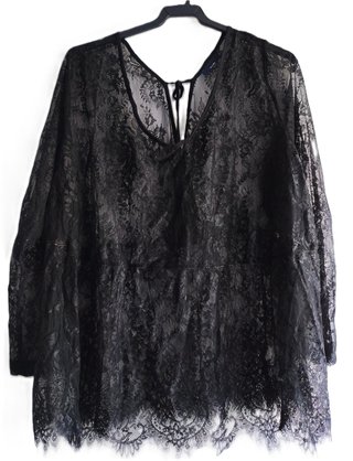 Blusa de encaje negro
