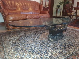 Mesa de centro cristal pie sirena