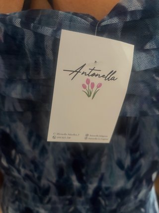 Vestido Verano Talla Única Azul Estampado