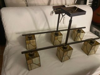 Lámpara de techo de cristal y metal